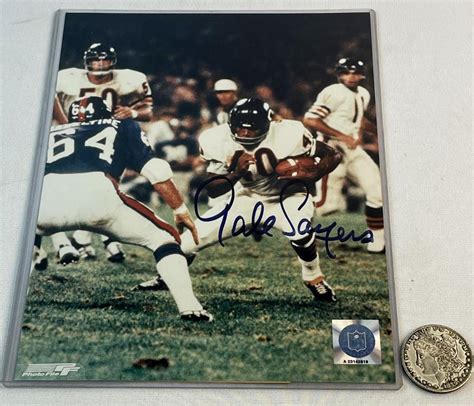 Lot SIGNED Gale Sayers Chicago Bears 8 X 10 Color Photo W COA