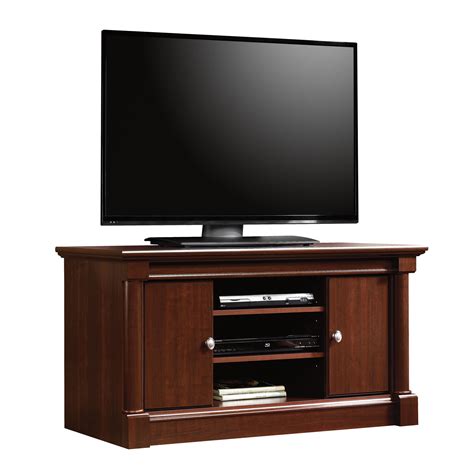 Sauder 411864 Palladia Panel TV Stand Select Cherry Finish Home ...