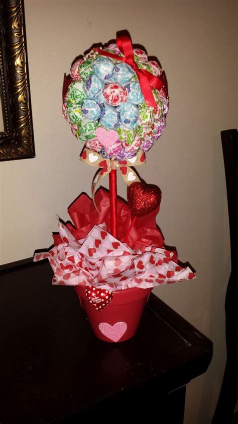 Small Valentines Day Dum Dum Topiary Small Valentine Valentines Candy Bouquet