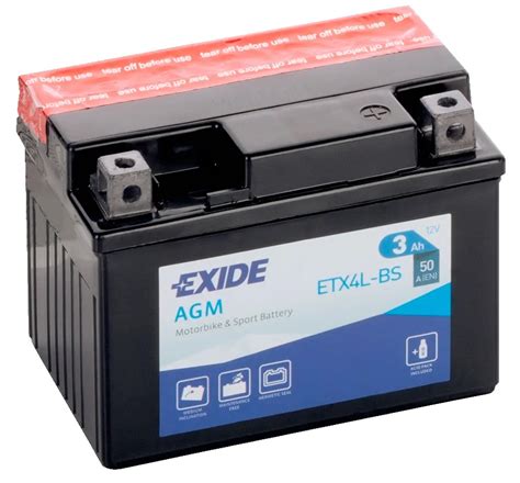 Exide 12v 3ah AGM motor akkumulátor jobb ETX4L BS YTX4L BS