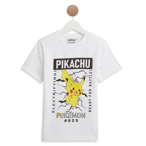 Inextenso T Shirt Blanc Gar On En Coton Pok Mon Pas Cher Auchan Fr