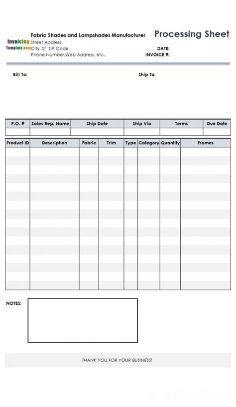 Printable Work Order Invoice