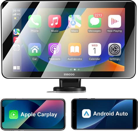 ESSGOO Apple CarPlay Android Car 7 Inch IPS Carplay Display With