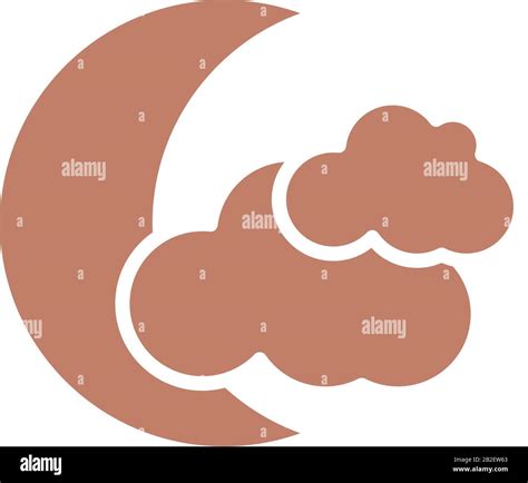 moon and clouds icon over white background, silhouette style, vector illustration Stock Vector ...