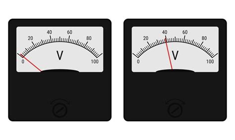 premium vector analog voltmeter device  measuring voltage vector