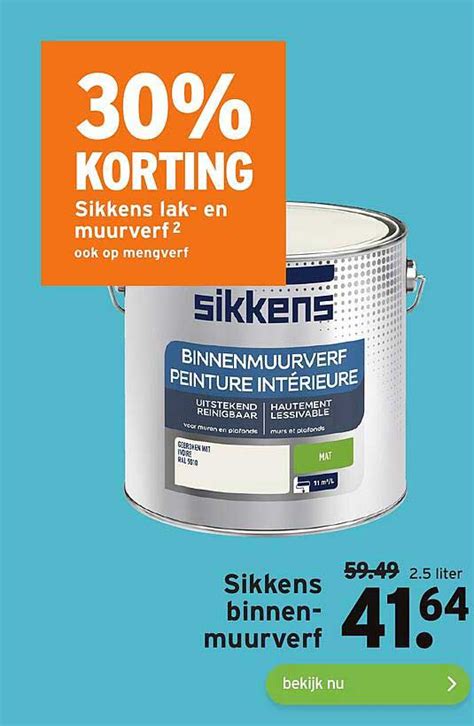 Sikkens Binnenmuurverf Korting Aanbieding Bij Gamma Folders Nl