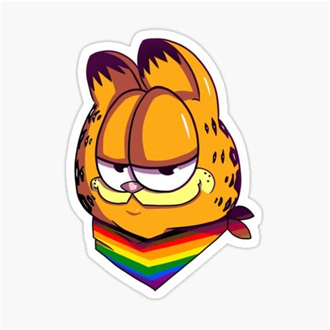 Garfield With Lgbt Poc Scarf Design Sticker For Sale By Bytegalaxies