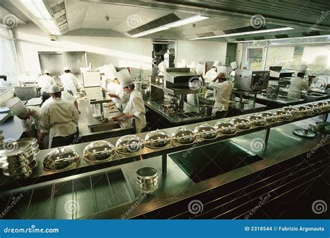 Big Luxury Restaurant Kitchen Stock Photo - Image of chefs, workers ...