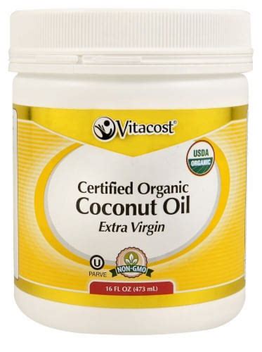 Vitacost Extra Virgin Certified Organic Coconut Oil 16 Fl Oz Kroger