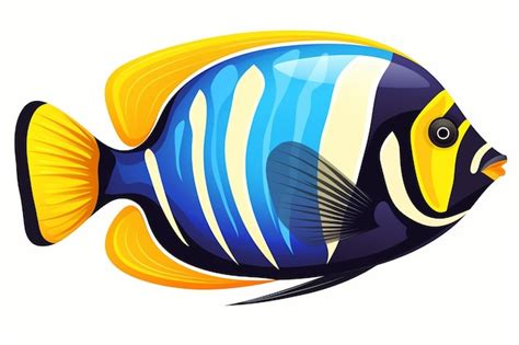 Premium Photo Colorful Cute Emperor Angelfish Isolated On White