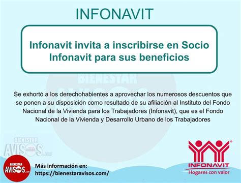 Infonavit Invita A Inscribirse En Socio Infonavit Para Sus Beneficios