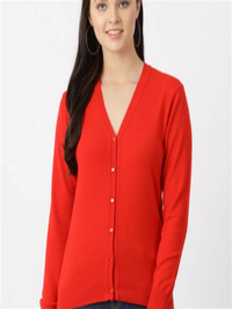 Buy Monte Carlo Women Red Solid Cardigan - Sweaters for Women 10835852 ...