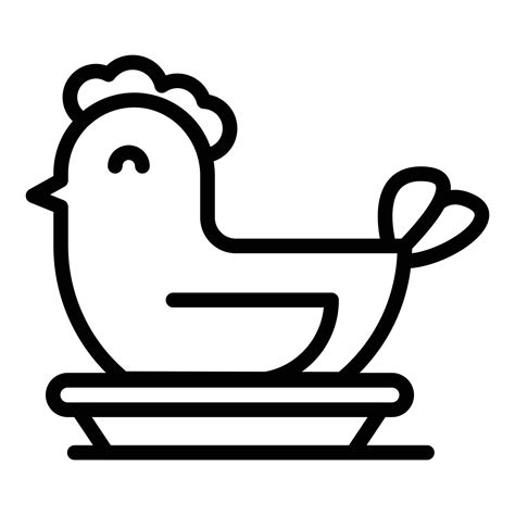 Chicken icon, outline style 15911499 Vector Art at Vecteezy