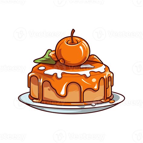 caramel apple cake clip art illustration. Transparent backgrund. Generative Ai 27242935 PNG