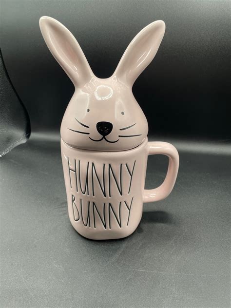 Rae Dunn Hunny Bunny Pink Mug With Lid Etsy