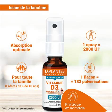 Vitamine D3 Originale 2000 UI Spray Laboratoire D Plantes