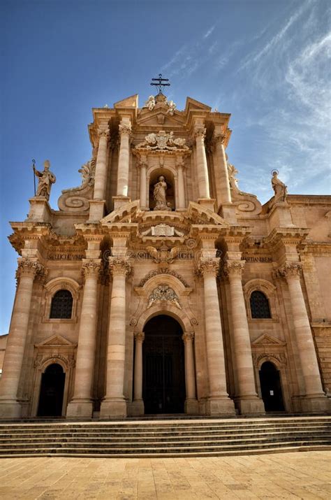 Ortigia Island in Syracuse, Sicily, the Cathedral Stock Photo - Image ...