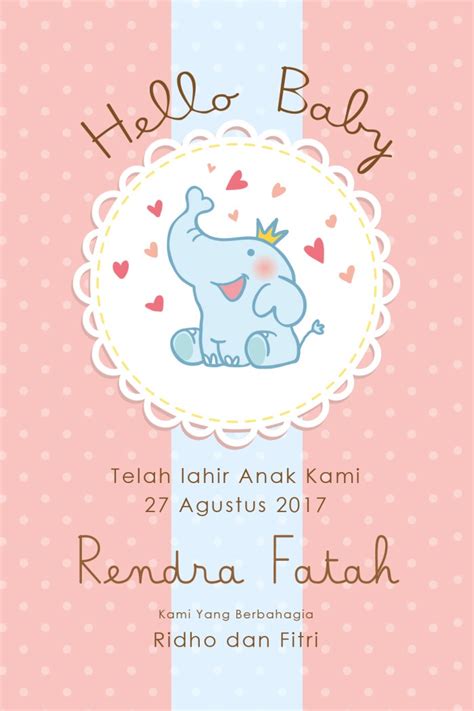 Jual Baby Card Kartu Ucapan Kelahiran Bayi Baby Shower Ranting