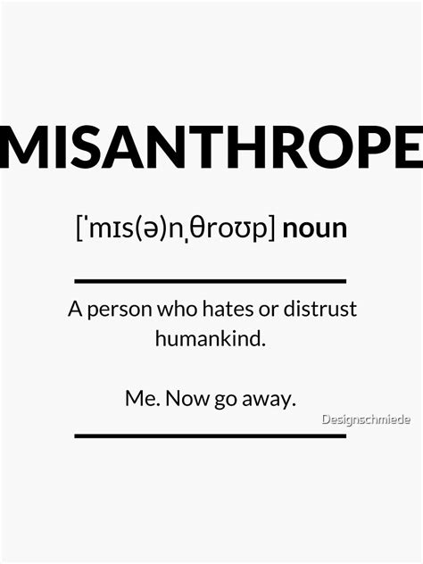 "Misanthrope Definition | Dictionary Collection" Sticker by ...