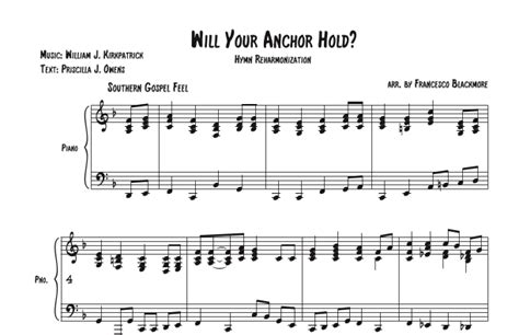 Will You Anchor Hold Hymn Reharmonized Arr Francesco Blackmore By