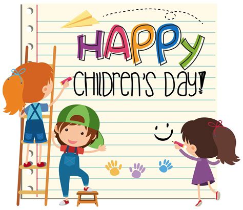 Happy childrens day card 693523 Vector Art at Vecteezy