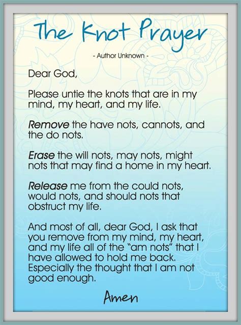 The Knots Prayer Printable