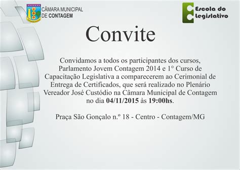 Entrega De Certificados Do I Curso De Capacita O Legislativa E