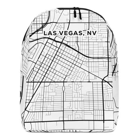 Las Vegas City Street Map Minimalist Backpack Urban Explorer Travel Bag