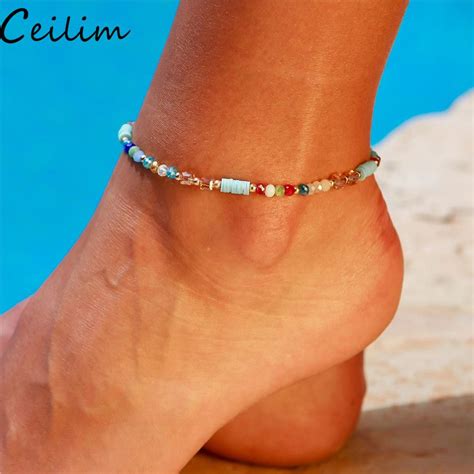 Colorful Crystal Bead Anklets For Women Bohemia Charm Bead Anklet