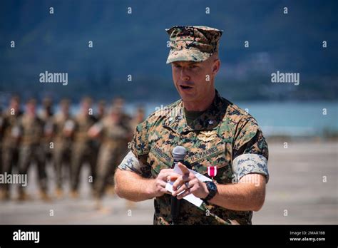 U S Marine Corps Lt Col Thomas Farrington Outgoing Commanding