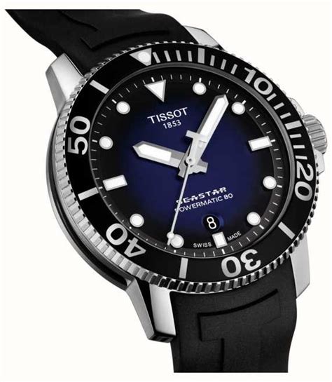 Tissot Seastar 1000 Men S Powermatic 80 Automatic Black Rubber