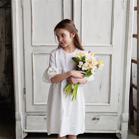 Linen Flower Girl Etsy