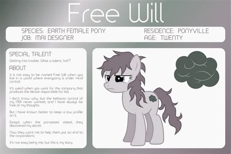 Mlp Oc Bio Sheet Free Will By Outlawquadrant On Deviantart