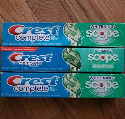 Lot Of 3 Crest Complete Whitening Scope Toothpaste 62 Oz Ebay