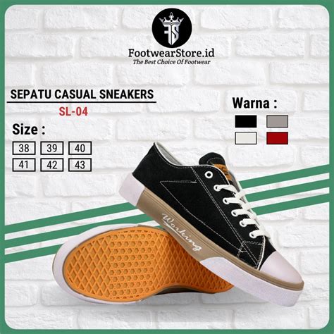 Jual Sepatu Sneakers Kets Casual Kasual Pria Wanita Santai Lokal