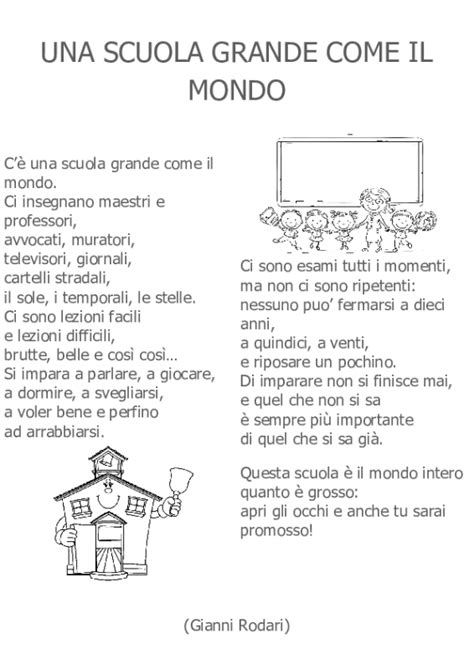 Una Scuola Grande Come Il Mondo Schede Didattiche