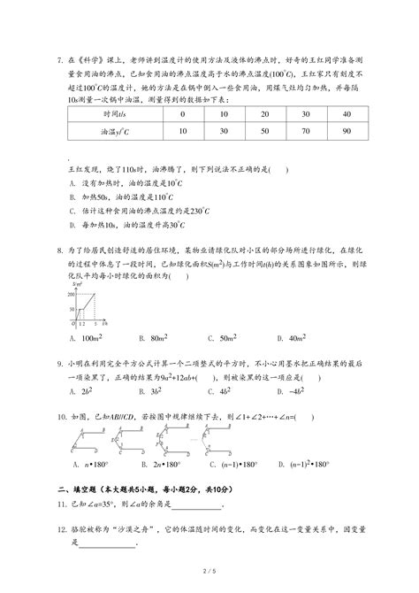 2018 2019学年山西省太原市七年级（下）期中数学试卷 乐乐课堂