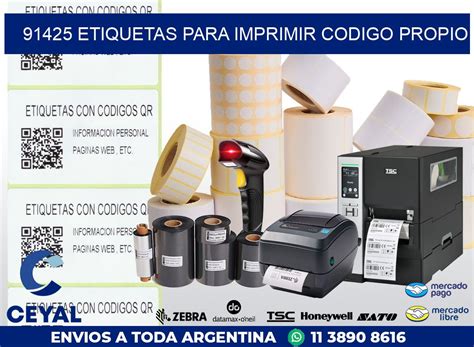 91425 ETIQUETAS PARA IMPRIMIR CODIGO PROPIO Imprimir Zebra Con Placa