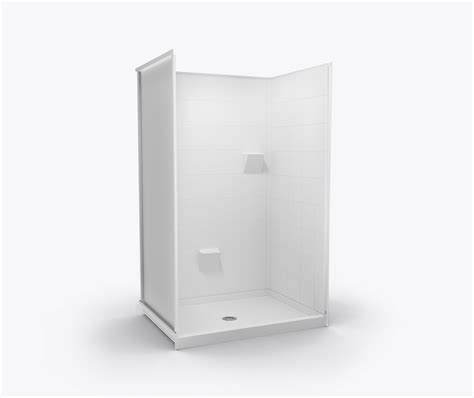 Xst Trcol Acrylx Alcove One Piece Shower With Center Drain In White