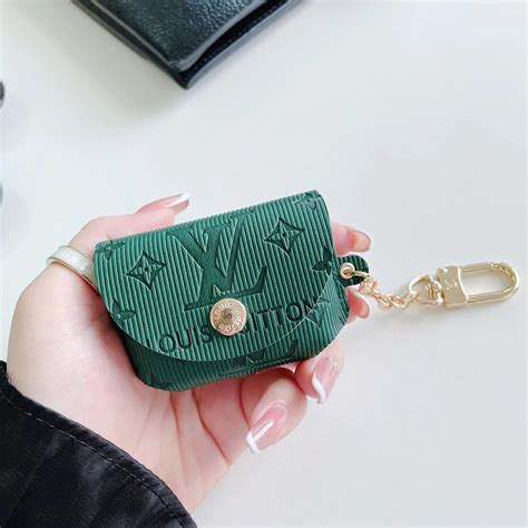 Louis Vuitton Leather Case Protective Cover Airpods Pro 1 2 3 - Green