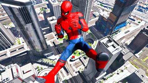 Gta Rainbow Spiderman Jumping Off Highest Buildings Euphoria Physics