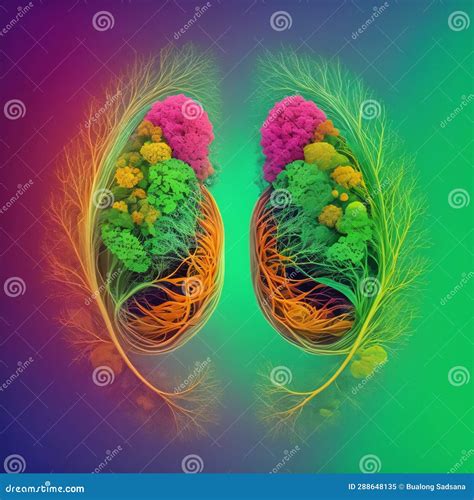 The Image Could Depict a Pair of Lungs Made from Flowers and Plants
