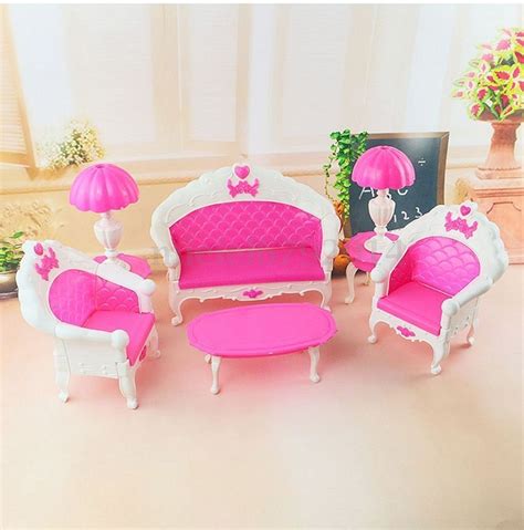 6pcs Mini Dollhouse Furniture Living Room Set Table And Chair For