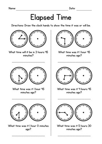 Elapsed Time 15 Minute Intervals Worksheets Teaching Resources