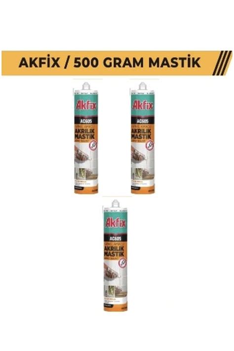 Akfix Silikonize Mastik Beyaz 500 gr 3 Adet Fiyatı Yorumları Trendyol