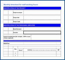 √ Free Editable Project Timesheet Template Excel