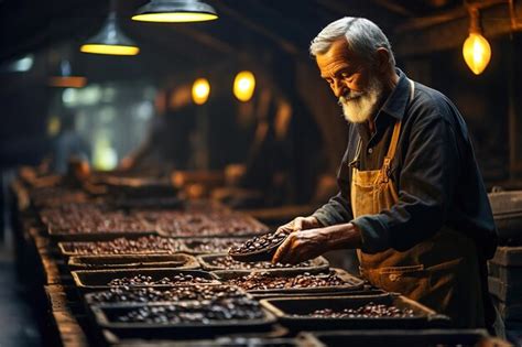 A man roasts coffee and holding a tray of hot coffee beans Coffee ...