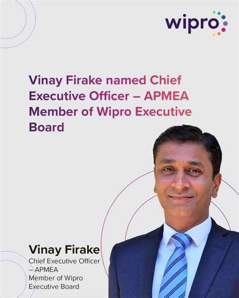 Wipro On Linkedin Onewipro Newappointment Ceo Wiproapmea Leadership