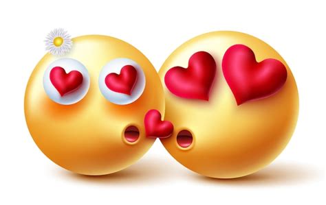 Emojis Valentijn Paar Emojis Vector Design Verliefd 3d Emoji Emoticon