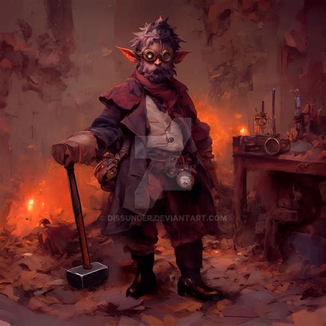Half-Goblin Technocrat Fantasy Mechanic DnD Art by Dissunder on DeviantArt
